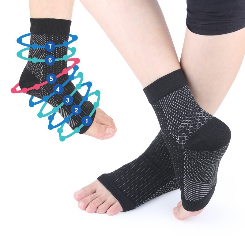 Compression Socks Foot Sleeve Relieve Swelling Open Toe Socks Cycling Running Ba-image