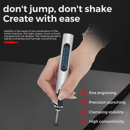 Engraving Etching Pen Hobby Craft Rotary Handheld Tool For Jewellery Metal Glass - Picture 14 of 15