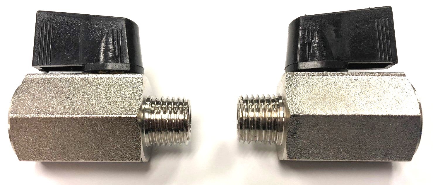 2 PACK - AIR COMPRESSOR MINI BALL VALVE DRAIN VALVE 1/4" MALE PIPE X 1/4" FNPT