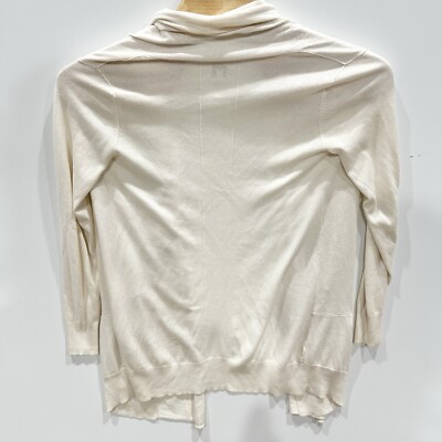 Aritzia Wilfred Cream Silk Cashmere Blend Open Cardigan Medium Lightweight M