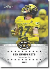 10-Ct Lot 2015 BEN HUMPHREYS Leaf US Army All-American Rookie RCs DUKE