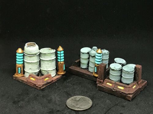 Tambores de aceite 40 k Dwarven Forge Warhammer wargames D&D terreno wargaming ciencia ficción - Imagen 2 de 3