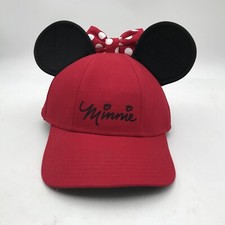 Disney Minnie Mouse Polka Dot Baseball with Ears, Red Womens Hat Cap Bright