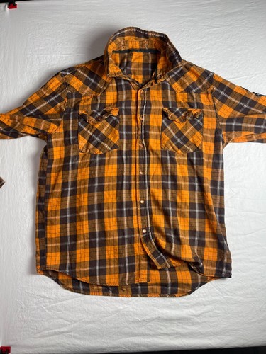 Southpole Utmost Supremacy Shirt Orange Black Long Sleeve Mens Vintage look - Picture 2 of 5