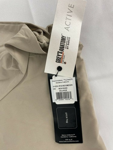 Greys Anatomy Size 5XL Professional Wear Active By Barco Scrub Top Khaki Tan New - Picture 7 of 12
