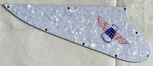 Custom For Gibson Thundebird"Logo"Style Guitar Pickguard 4-Ply White Pearl