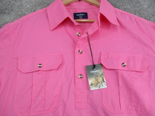 Brumby Shirt/Blouse 2XL Long Sleeve Collared 1/2 Button Up Pink Western New - Bild 2 von 13