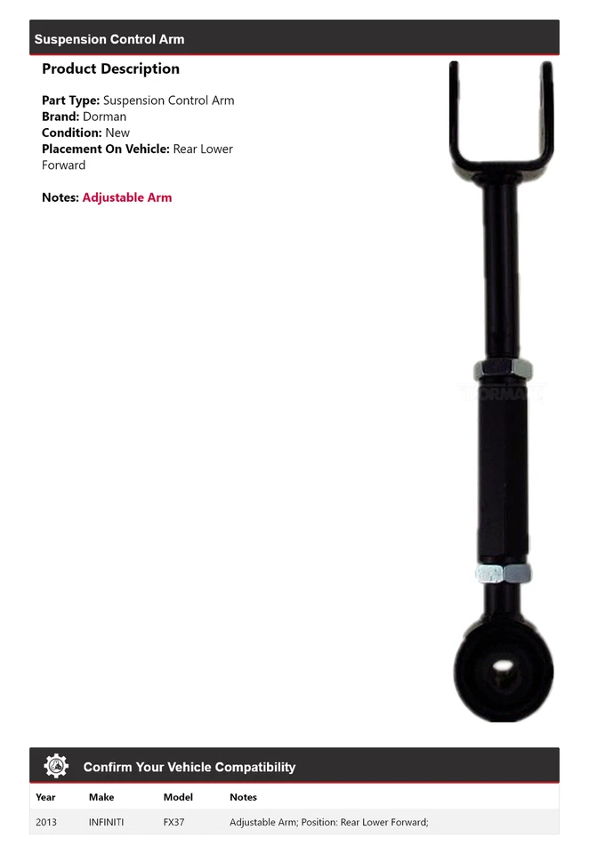 Brazo de control de suspensión trasero inferior delantero para Infiniti FX37 2013 Dorman Foto 2 de 3