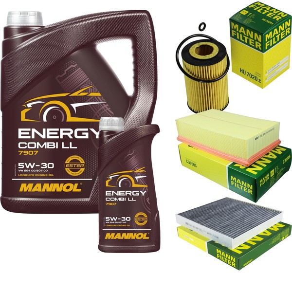 MANN-FILTER Inspektionspaket 6L Mannol Energy Combi Ll 5W-30 FüR Vw Passat-image
