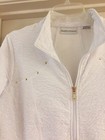 Drapers & Damons Petites White Krinkle Zip Up Jacket PL EUC — photo 3