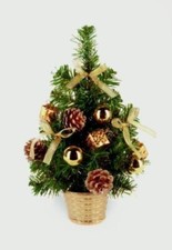 Christmas Tree Premier Dressed Tree 30cm Gold- Window, Table centrepiece