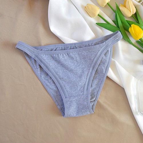 6 piezas Mujeres Algodón Color Sólido Bragas Ropa Interior Sexy Transpirable Suave Íntimo - Imagen 10 de 30