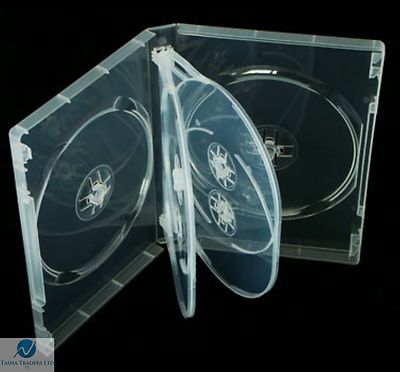 200 x 6-Wege durchsichtige DVD 22 mm Buchrücken hält 6 Discs leer brandneu Ersatzhülle