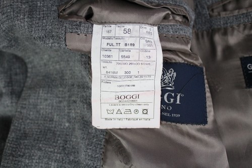 BOGGI Grey WOOL COTTON CASHMERE Windowpane Sport Coat Jacket Blazer 58IT 48US/UK - Picture 10 of 10