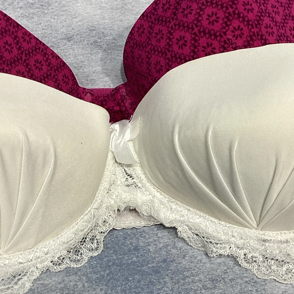 Sujetador Joe Boxer Estampado Rosa Frambuesa 36B Con Aros NUEVO SIN ETIQUETAS Y SUJETADOR DE ENCAJE EXTRA Foto 3 de 4