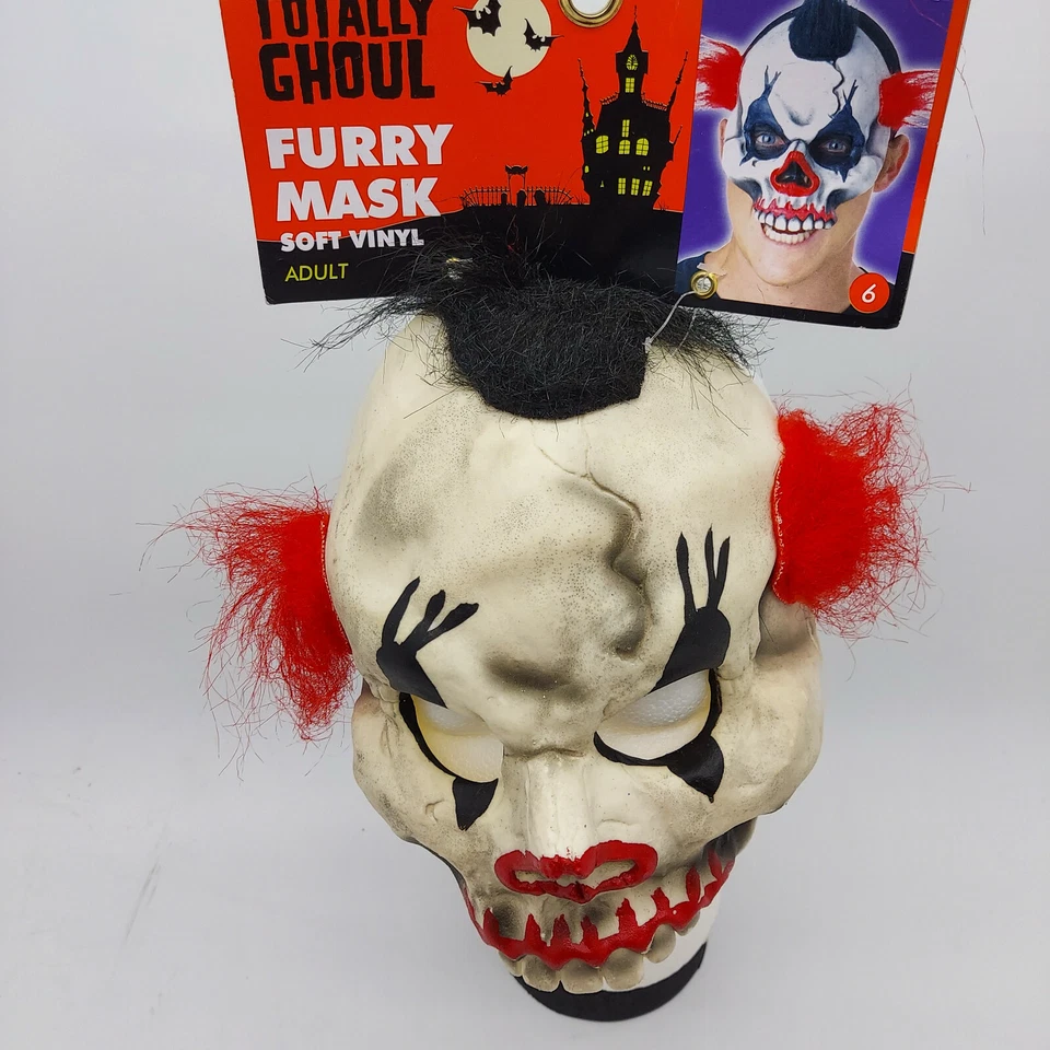 Totalmente Nuevo Totally Ghoul Adulto Peludo Máscara Payaso Mirador Calavera Foto 4 de 4