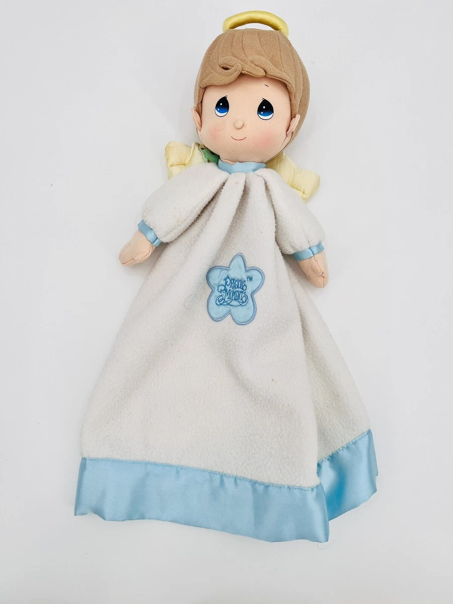 Precious Moments Angel Doll Lovey Security Blanket Plush Rare Vintage Blue Trim
