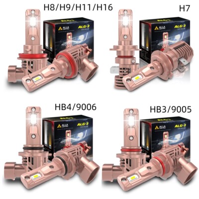 ALLA Plug & Play ALG-3 LED Headlight Bulbs H7 H11 9005 9006 Headlamps Short Fit