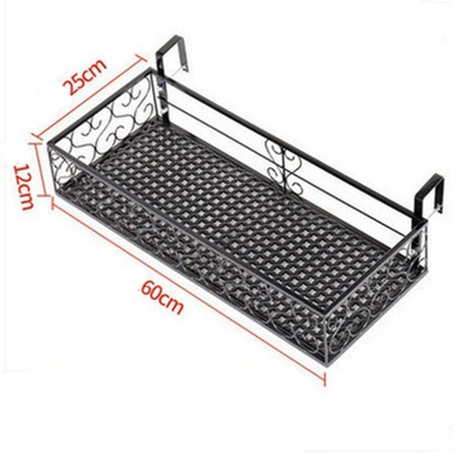 Wrought Iron Planter Shelf Holder Backyard Fence Flowerpot Hanging Rack Home - Picture 17 of 17