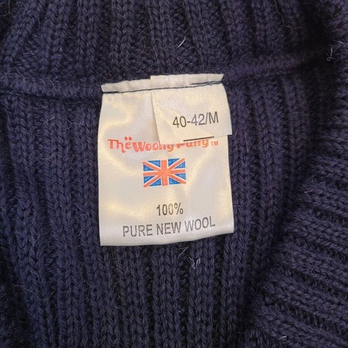 NWOT British Wool Army Commando Sweater Navy Woolly Pully V Neck SZ M - Picture 3 of 7