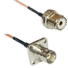 RG316 UHF Female BULKHEAD to BNC Flange Female RF Cable Rapid-SHIP LOT