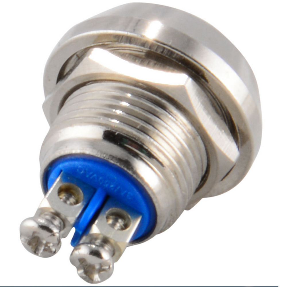 Produktbild von 5x 12mm KFZ Druckschalter Aus Edelstahl – Momentary Taster Für Auto & Mehr!