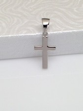 925 Sterling Silver Small Plain Cross Pendant Men Women 16.5mm 0.65" /26mm