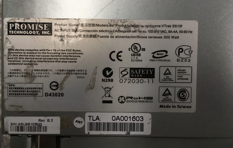 Promise VTrak E610f Series Storage Array l 16x 1TB SATA HDD 2xControllers 2xPSU - Image 3 of 4