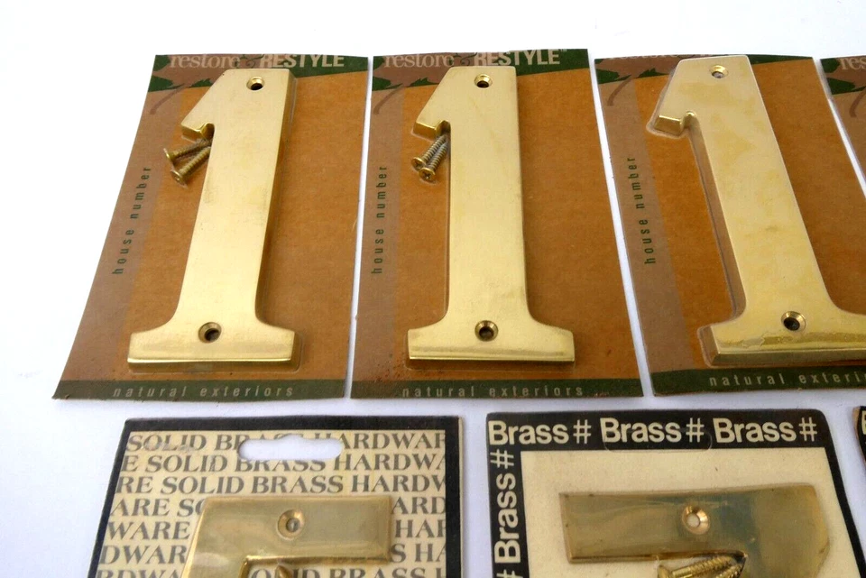 Lote Mixto Restaurar Restyle Interdiseño Exterior Hogar Casa Números 1 5 7 8 Latón Foto 2 de 4