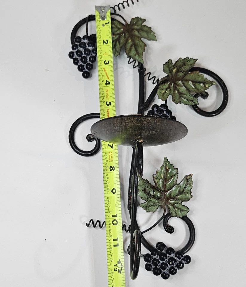 Juego de 2 hojas de rama arte de pared metal uva vid hoja estilo toscano hoja rústica Foto 4 de 4