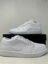 Nike Air Jordan 1 Low Triple White Men's size 10 White Sports Sneaker 553558-136