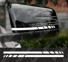 2x Spiegel Streifen Aufkleber weiss f&uuml;r Mercedes Benz AMG Sticker Decal Tuning