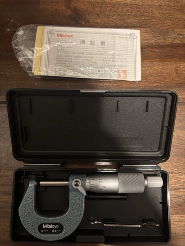 Mitutoyo No 115-153 0-1” .0001” Ball Anvil Micrometer With Ratchet/Lock