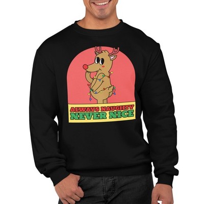 Always Naughty Never Nice lustiges Weihnachtssweatshirt Unisex Weihnachtspullover
