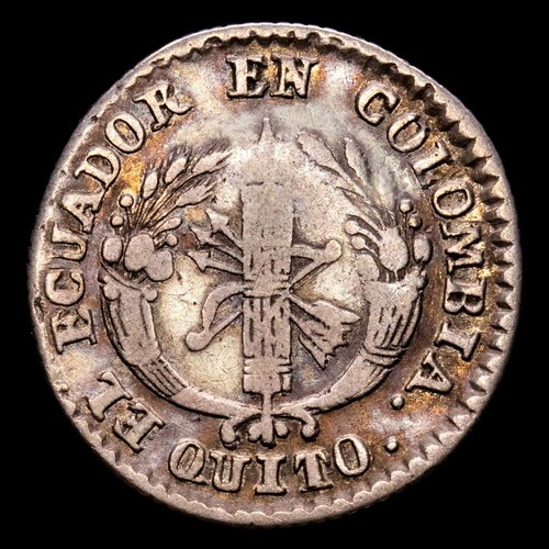 República de Ecuador. 1 Real. (2,91 g.). Quito. 1833. Ensayador G·J. KM-13. MB - Foto 3 di 3