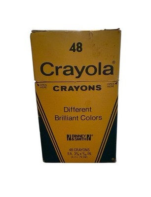 Vintage Crayola Crayons Box of 48 Binney & Smith Retired Colors Used