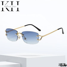 Rimless Sunglasses Fashion Glasses Designer Frameless Shades Rapper Style Men