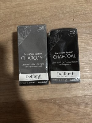 New 2pc Delfanti Milano Pure Care System, Charcoal FaceSerumEye Lift Serum