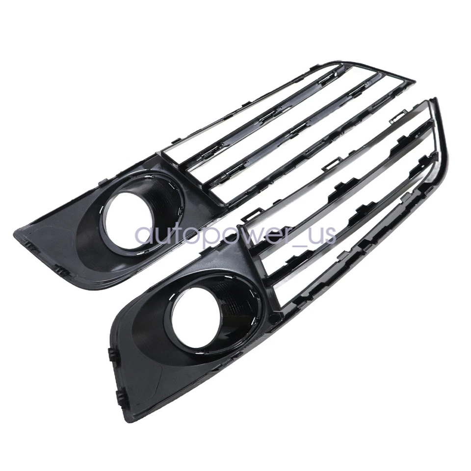 2PC Front Bumper Grille Fog Light Cover Fit 2011 2012 2013 2014 Audi A8 Quattro - Imagem 3 de 4