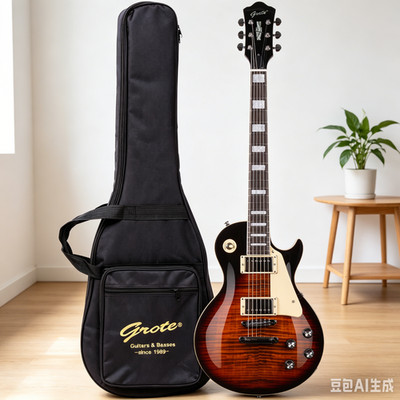 Grote LP-02 Vintage Electric Guitar Solid Mahogany Body With Carry Bag Fast Deli