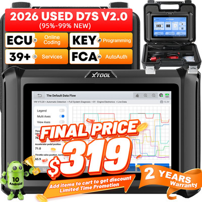 2026 XTOOL USED D7S Auto OBD2 Full System Scanner Bidirectional Tool 39+ Service