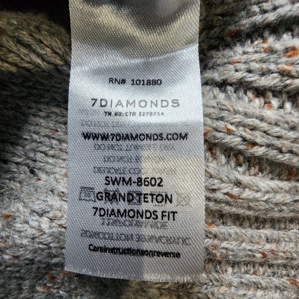 Suéter Pullover 7 Diamantes 1/4 Cremallera Grueso Tejido Para Hombre Grande Turnberry Informal Foto 4 de 4