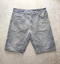 Vintage Levi's 569 Jorts Men's 38 Grey Denim Regular Fit Light Wash Classic