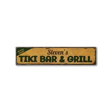 Tiki Bar, Custom Tiki, Tiki Decor - Rustic Distressed Wood Sign