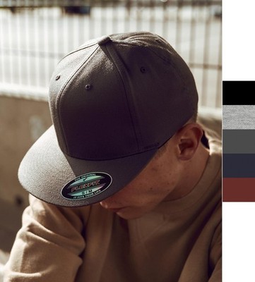 Flexfit Flat Visor Cap 8 Fach gesteppt klassische Form Basic Mütze 6277 FV NEW