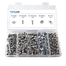 200pcs 2020 Series M5 T-Nut and Screw Kit – Sliding & Drop-in T-Nuts, M5x8mm ...