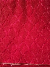 Tela textil vintage de tapicería con friso rojo sin usar