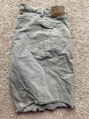 NWOT American Eagle Grey Denim Shorts Distressed Sz 48 Mens Stretch - Picture 3 of 4