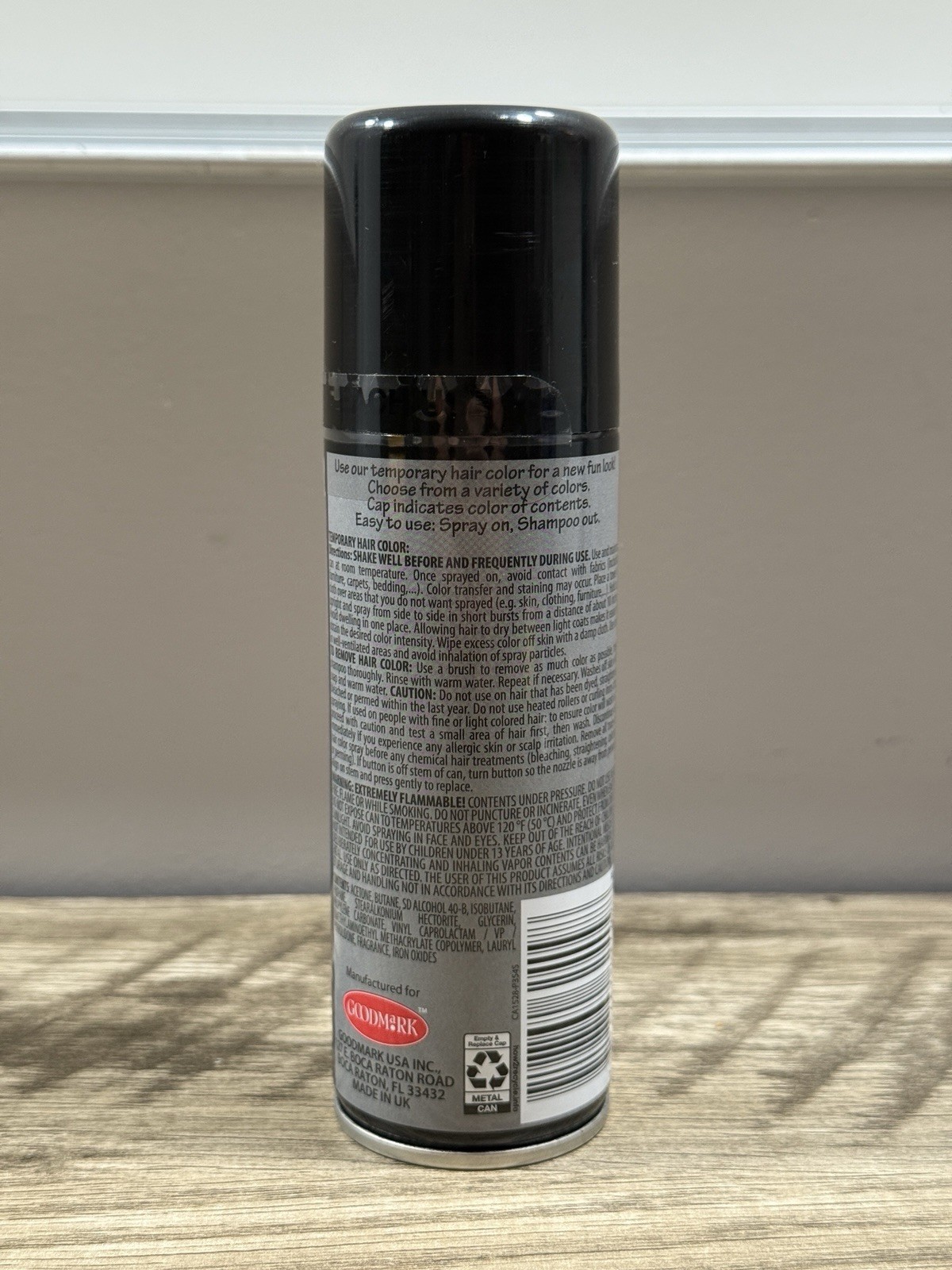 Halloween Temporary Hair Color Spray- Black - Shampoo Out 3 oz 2 Pack