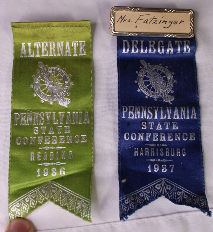 1936-37 LOT 2 DAUGHTERS AMERICAN REVOLUTION PENNSYLVANIA CONVENTION RIBBON DAR